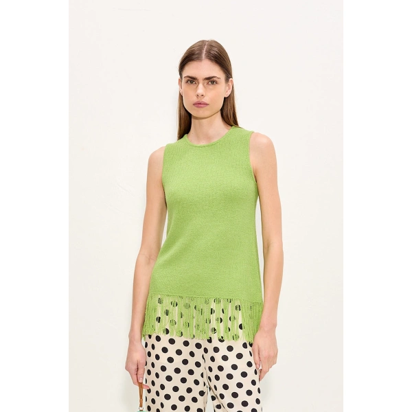 Simon Miller Lisel Knit Top in Lime | Sleeveless Tops | Coveti