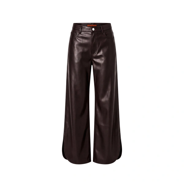 Livia Vegan Leather Pant in Dark Choco Brown