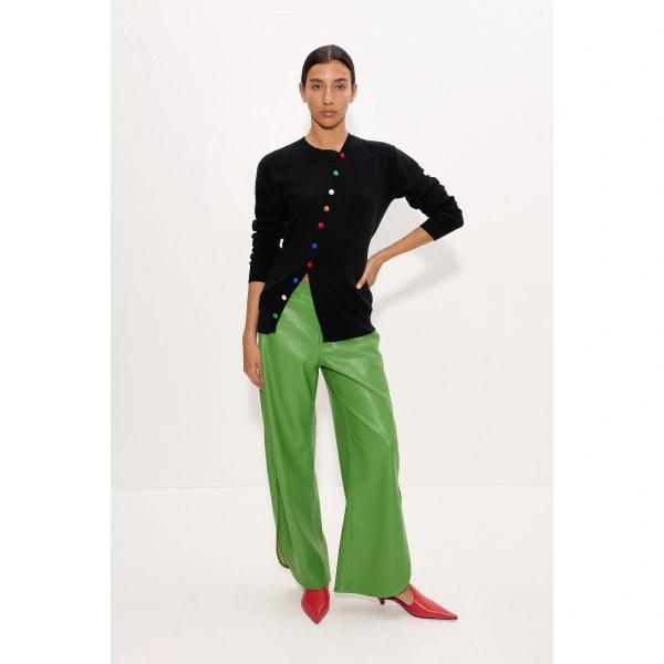 Simon Miller Livia Vegan Leather Pant in Matcha | Leather Pants | Coveti