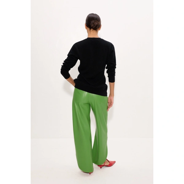 Simon Miller Livia Vegan Leather Pant in Matcha | Leather Pants | Coveti