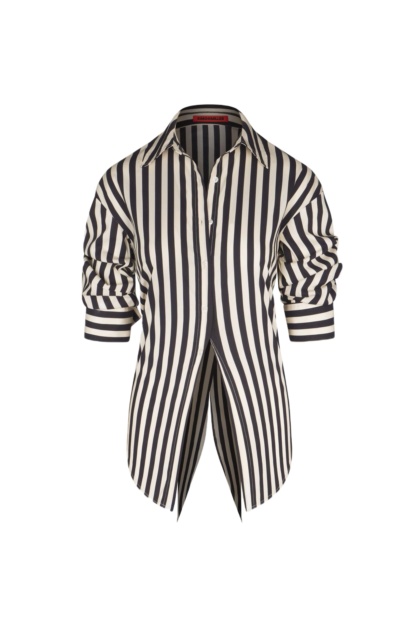 Simon Miller Loch Poplin Button Up in Black and White Stripe Simon Miller Loch Poplin Button Up in Black and White Stripe | Shirts | Coveti