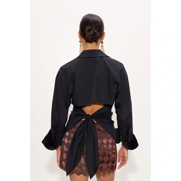 Simon Miller Loch Poplin Button Up in Black | Shirts | Coveti