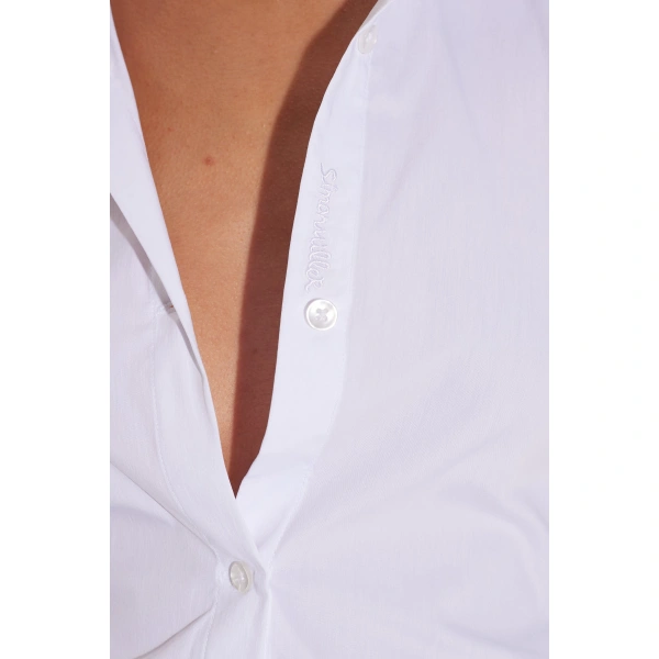 Simon Miller Loch Poplin Button Up in Macadamia | Shirts | Coveti