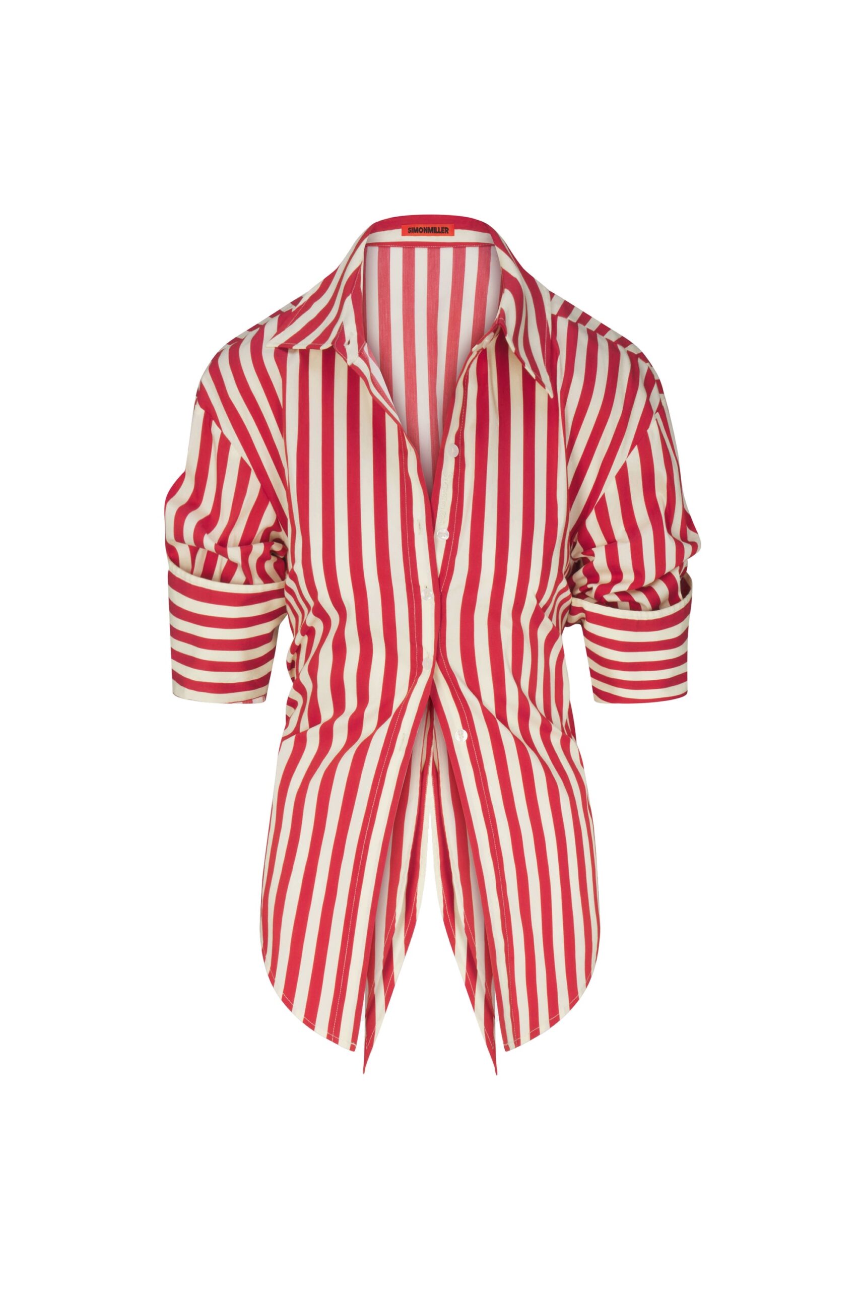 Simon Miller Loch Poplin Button Up in Venetian Red Stripe Simon Miller Loch Poplin Button Up in Venetian Red Stripe | Shirts | Coveti