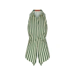 Simon Miller Loch Sleeveless Poplin Button Up in Gummy Green and Ecru | Sleeveless Tops | Coveti