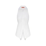 Simon Miller Loch Sleeveless Poplin Button Up in Macadamia | Sleeveless Tops | Coveti