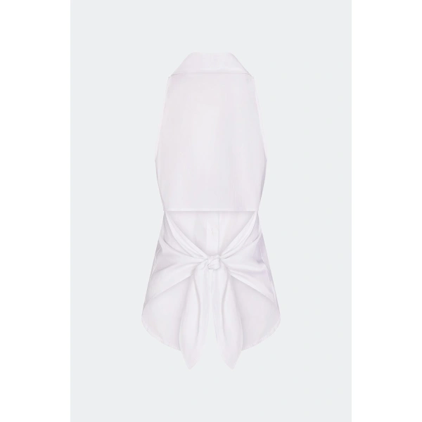 Simon Miller Loch Sleeveless Poplin Button Up in Macadamia | Sleeveless Tops | Coveti