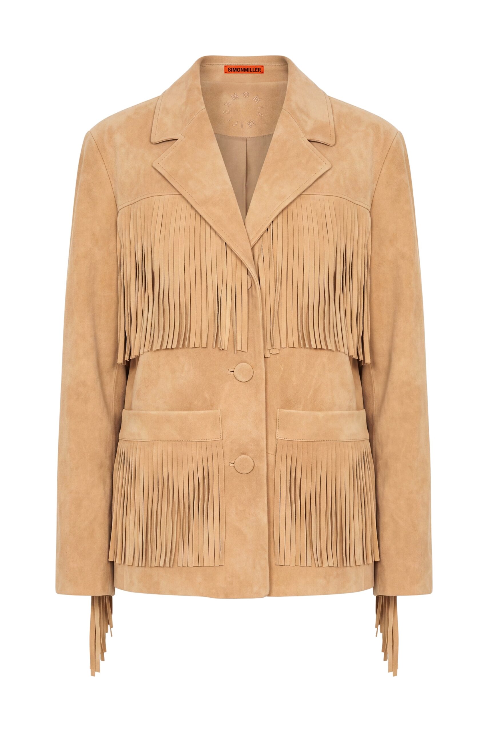 Simon Miller Mabel Vegan Leather Fringe Jacket in Sand Simon Miller Mabel Vegan Leather Fringe Jacket in Sand | Jackets | Coveti