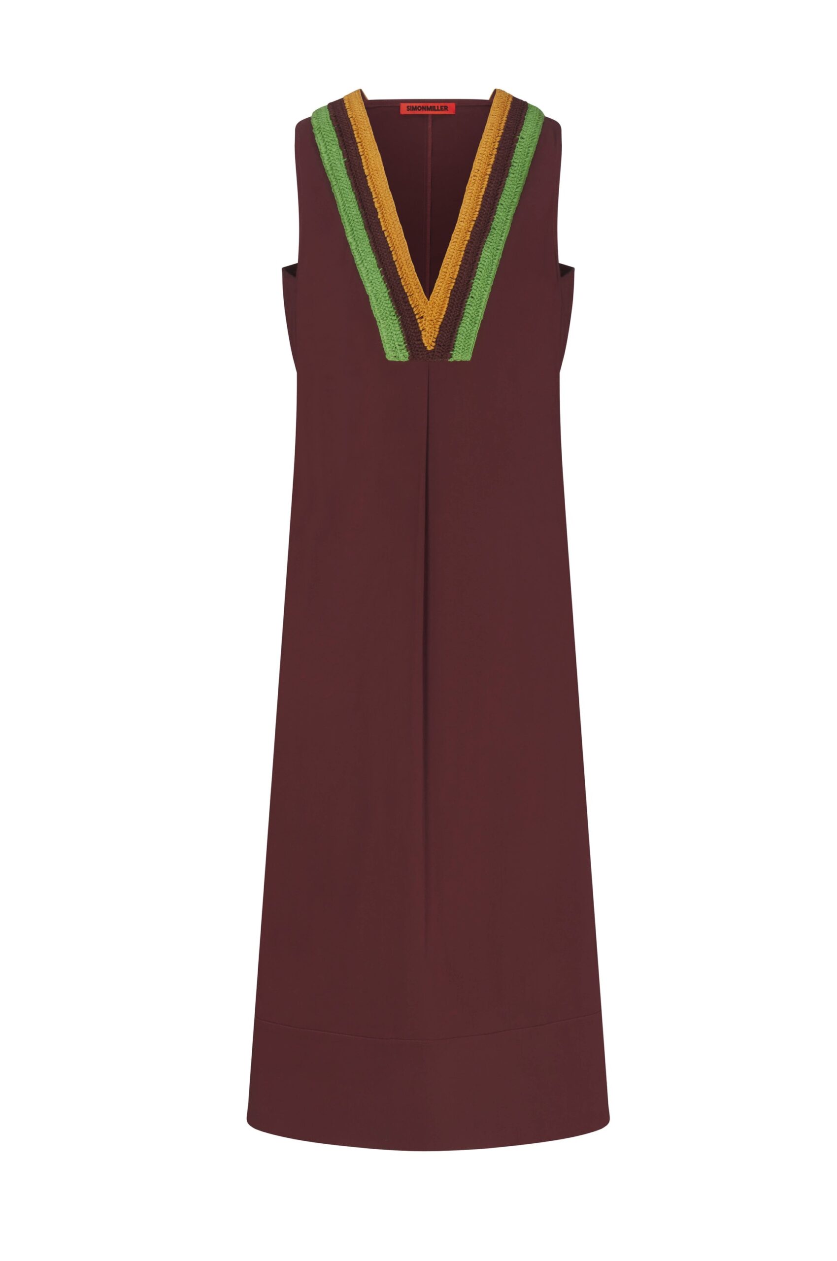 Simon Miller Mar Crochet Poplin Dress in Choco Brown Simon Miller Mar Crochet Poplin Dress in Choco Brown | Maxi Dresses | Coveti