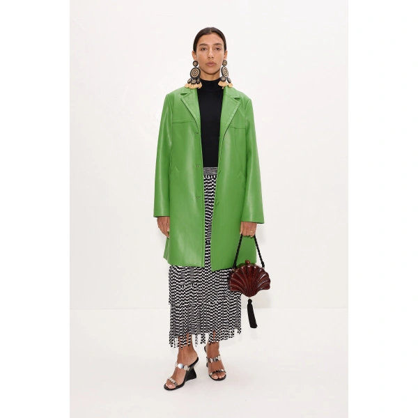 Simon Miller Margot Vegan Leather Jacket in Matcha | Leather Jackets | Coveti