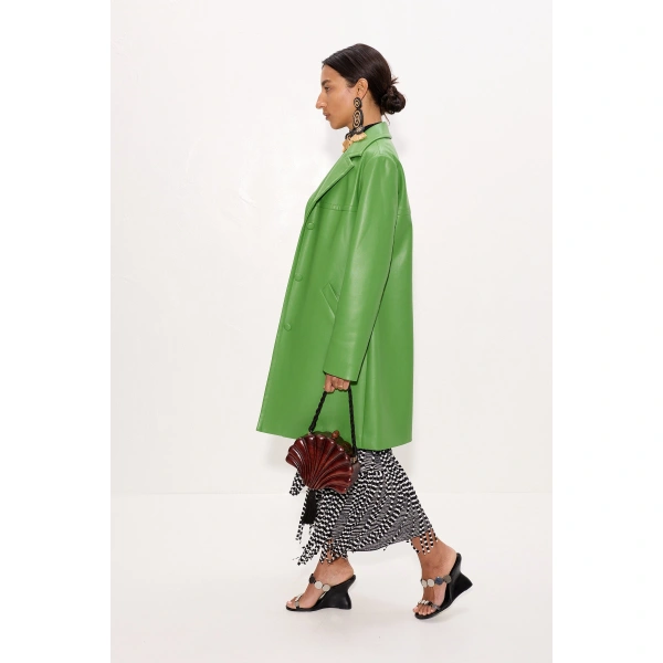 Simon Miller Margot Vegan Leather Jacket in Matcha | Leather Jackets | Coveti