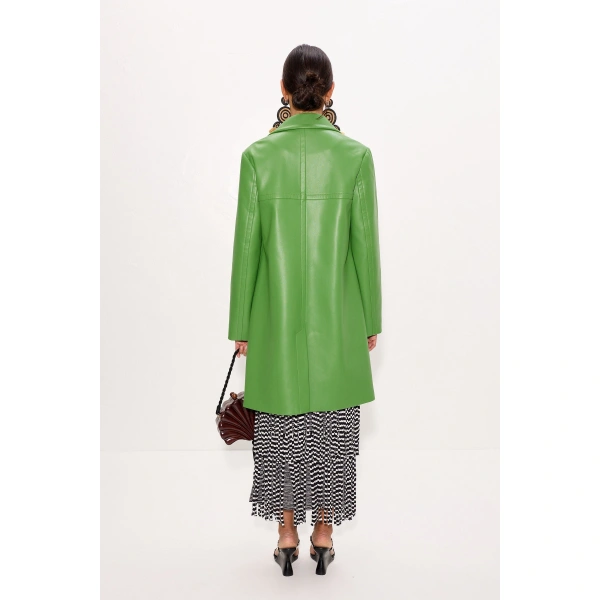Simon Miller Margot Vegan Leather Jacket in Matcha | Leather Jackets | Coveti
