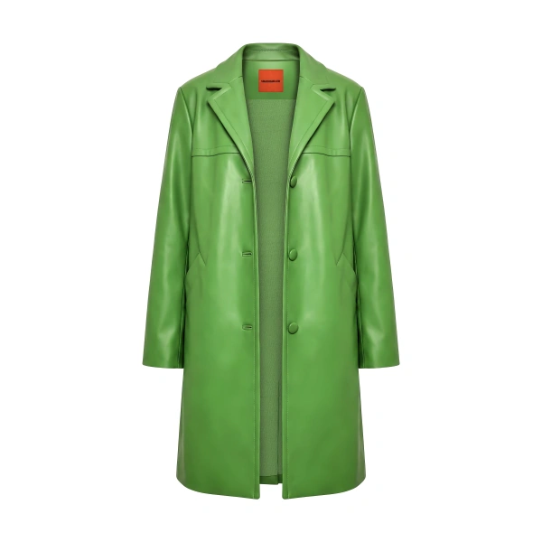 Margot Vegan Leather Jacket in Matcha