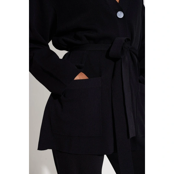 Simon Miller Max Belted Knit Cardigan in Black | Cardigans | Coveti