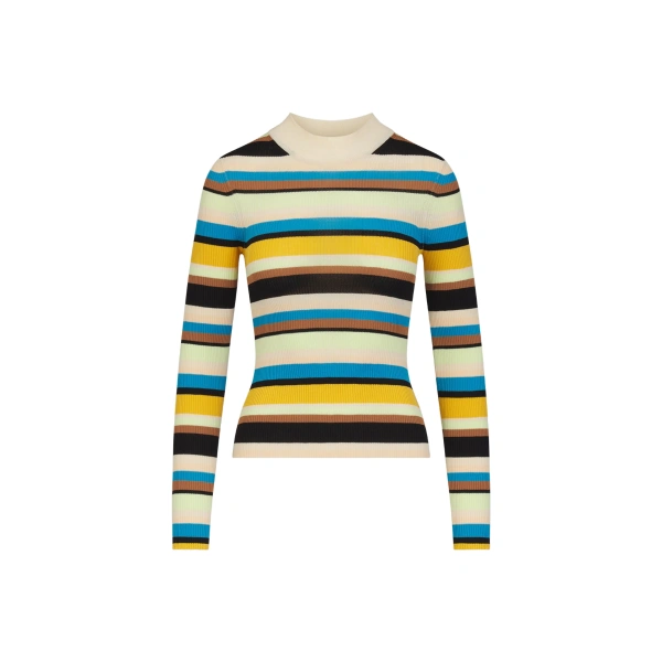 Mika Knit Long Sleeve Top in Ocean Stripe