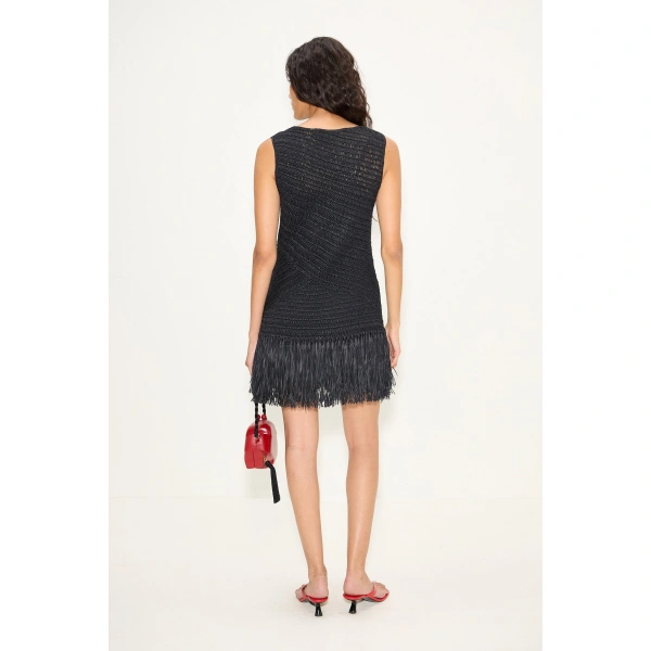Simon Miller Mira Crochet Mini Dress in Black | Mini Dresses | Coveti