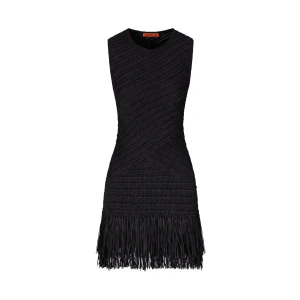 Mira Crochet Mini Dress in Black