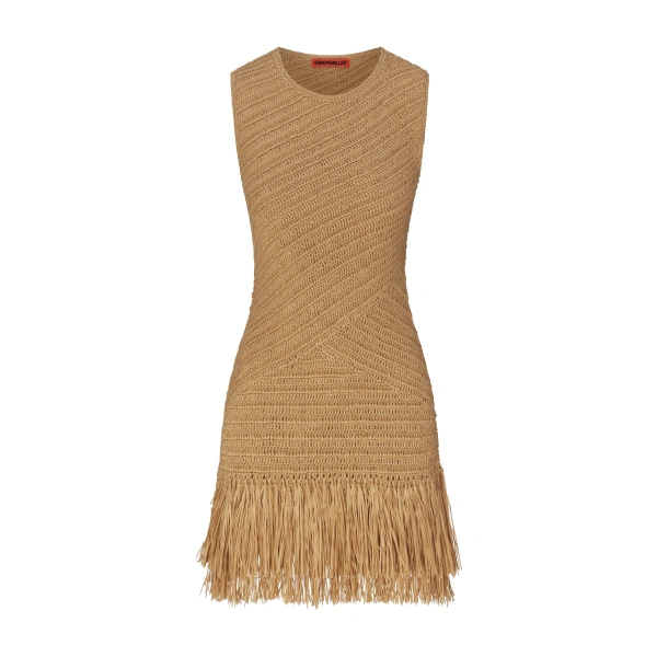 Mira Crochet Mini Dress in Natural