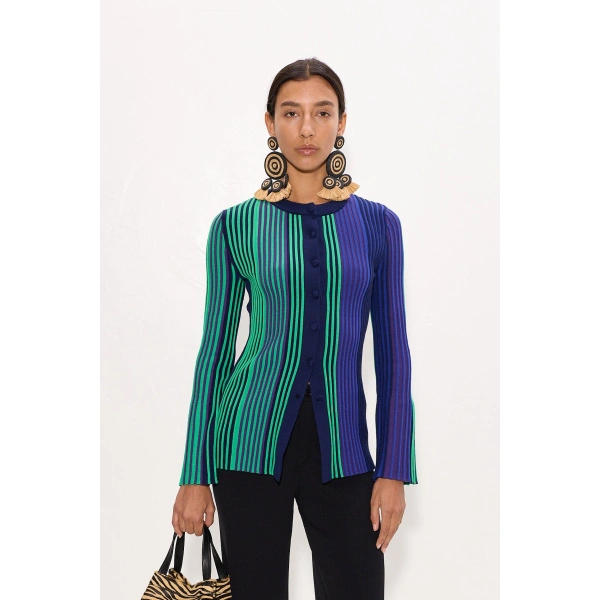 Simon Miller Misha Knit Cardigan in Cool Tone Rib | Cardigans | Coveti