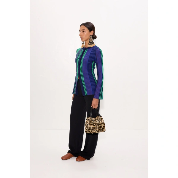 Simon Miller Misha Knit Cardigan in Cool Tone Rib | Cardigans | Coveti