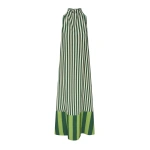 Simon Miller Mona Crepe Dress in Green Stripe Combo | Maxi Dresses | Coveti