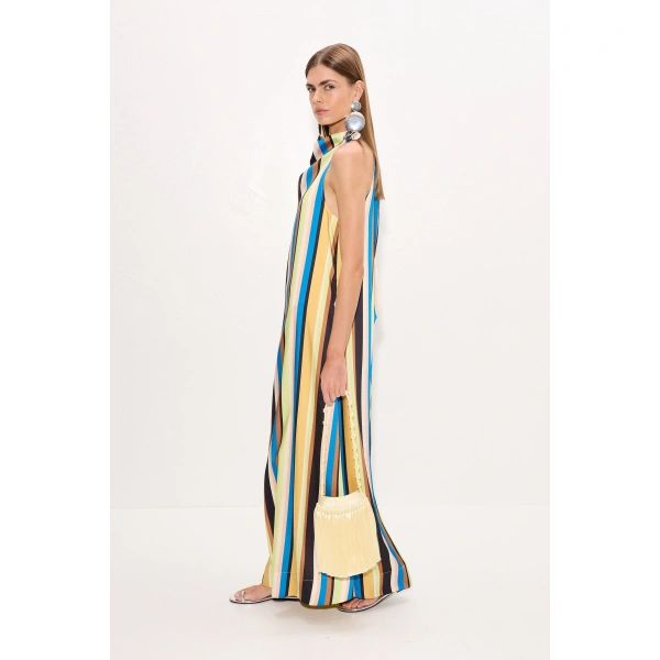 Simon Miller Mona Twill Dress in Ocean Stripe | Maxi Dresses | Coveti