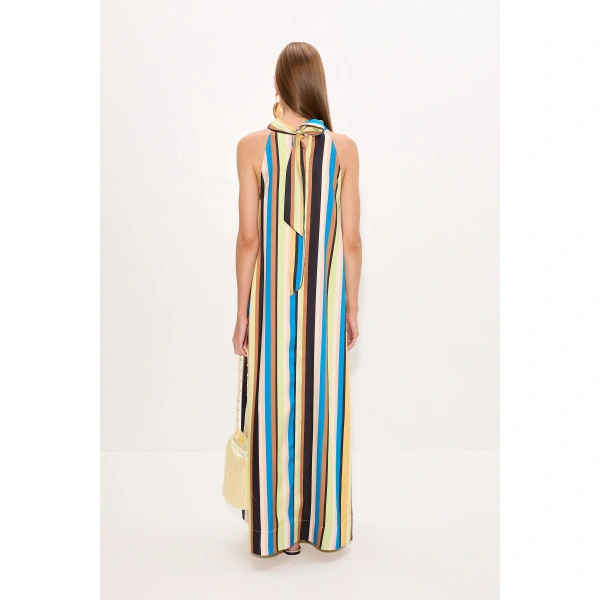 Simon Miller Mona Twill Dress in Ocean Stripe | Maxi Dresses | Coveti