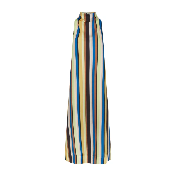 Mona Twill Dress in Ocean Stripe