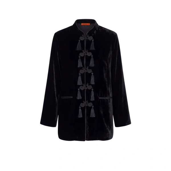 Moxie Velvet Jacket in Black