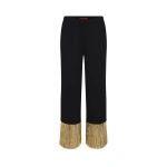 Simon Miller Nella Fringe Pant in Black Tinsel | Wide-Leg Pants | Coveti