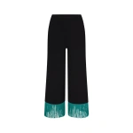 Simon Miller Nella Fringe Pant in Black and Teal | Wide-Leg Pants | Coveti