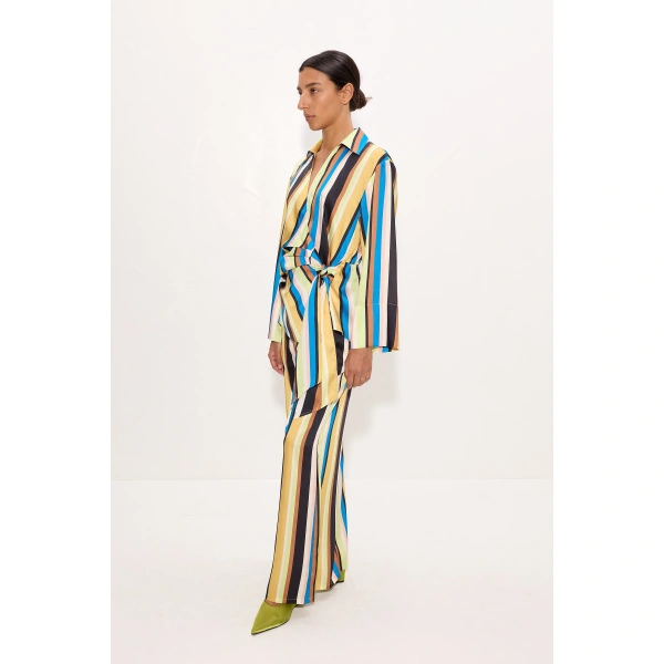 Simon Miller Nella Wide Leg Pant in Ocean Stripe | Wide-Leg Pants | Coveti