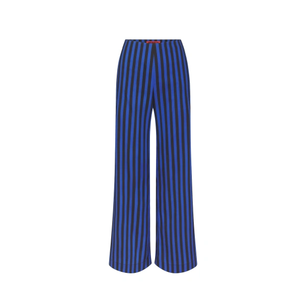 Pia Poplin Pant in Cobalt Stripe