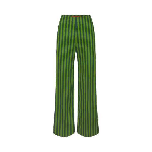 Pia Poplin Pant in Gummy Green and Moss