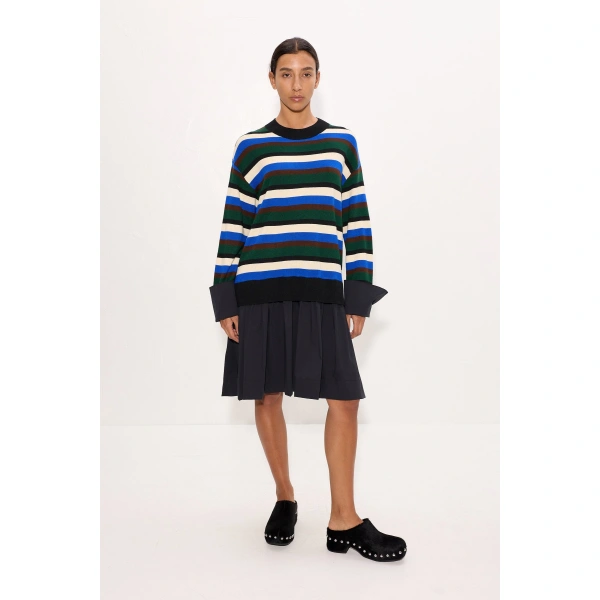 Simon Miller Pip Poplin Combo Dress in Rugby Stripe | Mini Dresses | Coveti
