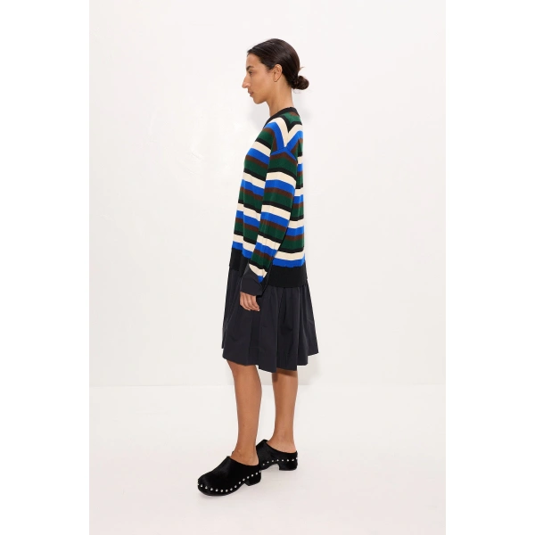 Simon Miller Pip Poplin Combo Dress in Rugby Stripe | Mini Dresses | Coveti