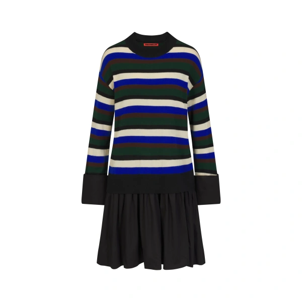 Simon Miller Pip Poplin Combo Dress in Rugby Stripe | Mini Dresses | Coveti