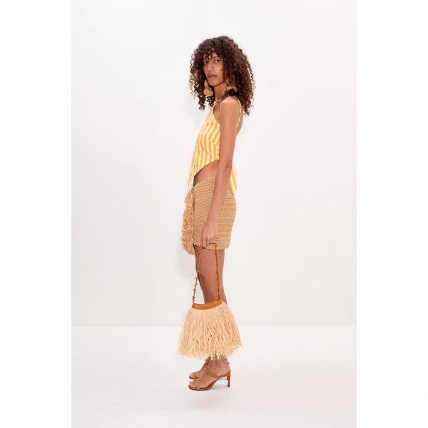 Simon Miller Pom Pom Mini Skirt in Natural | Mini Skirts | Coveti
