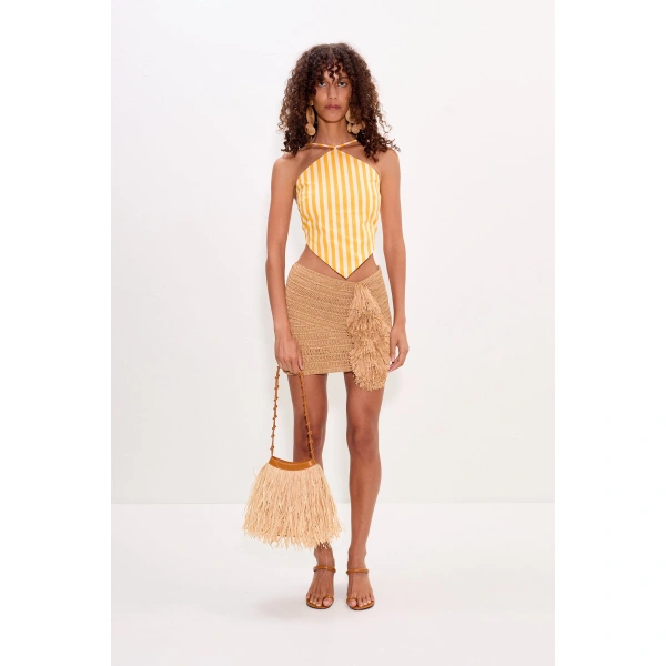 Simon Miller Pom Pom Mini Skirt in Natural | Mini Skirts | Coveti