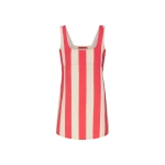 Simon Miller Sahara Mini Dress in Venetian Red Stripe Denim | Mini Dresses | Coveti