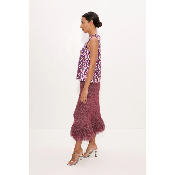Simon Miller Shirley Sequin Top in Berry Mosaic | Sequin Tops | Coveti