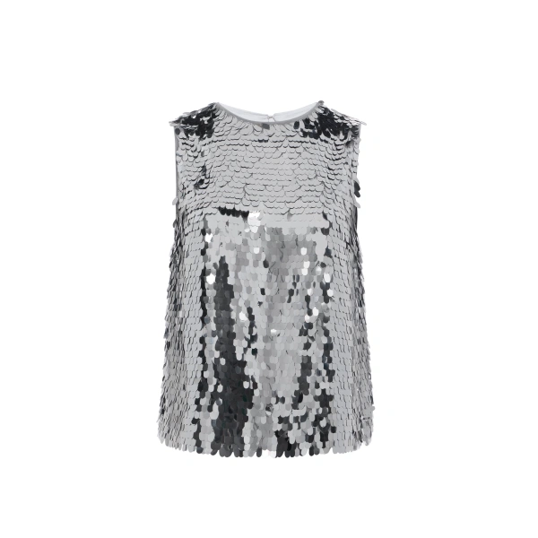 Shirley Sequin Top in Satellite Silver