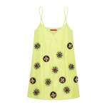 Simon Miller Sian Embellished Taffeta Mini Dress in Chartreuse | Mini Dresses | Coveti