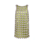 Simon Miller Sina Crochet Mini Dress in Moss and Satellite Silver | Mini Dresses | Coveti
