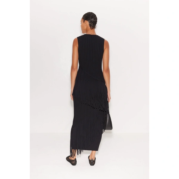 Simon Miller Spiral Dress in Black | Midi Dresses | Coveti