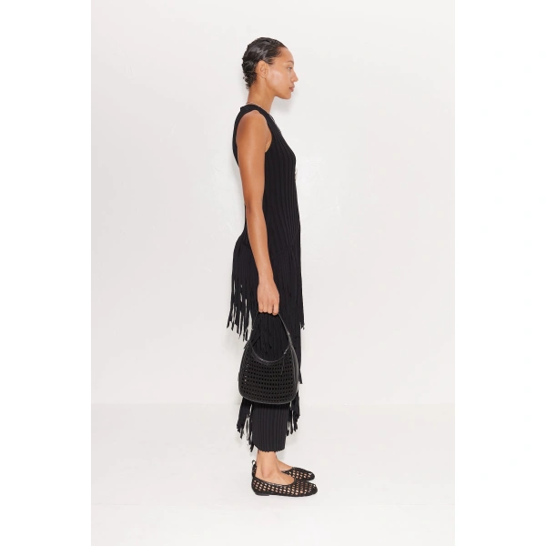 Simon Miller Spiral Dress in Black | Midi Dresses | Coveti