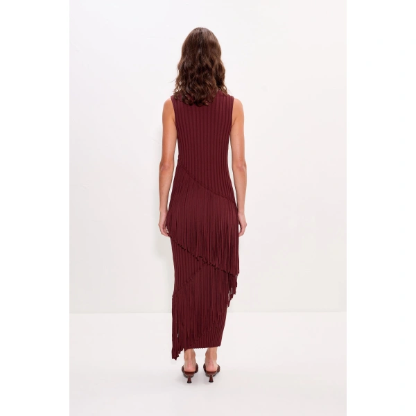 Simon Miller Spiral Knit Dress in Choco Brown | Midi Dresses | Coveti