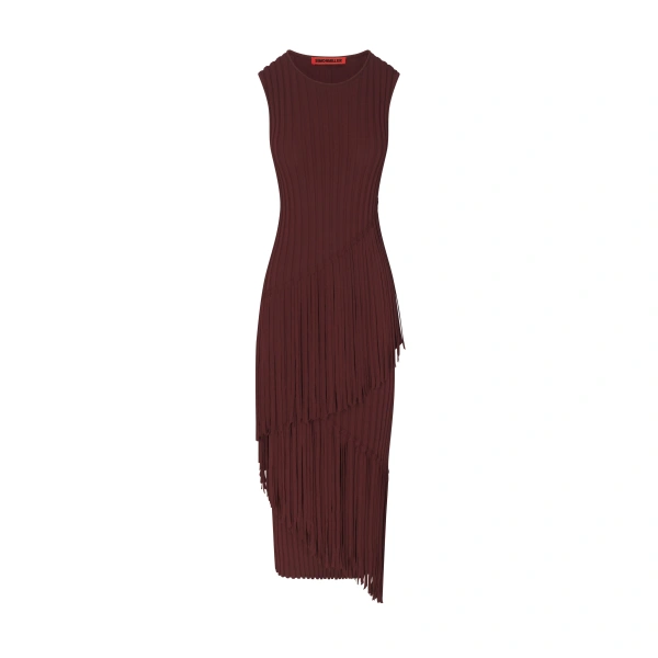 Spiral Knit Dress in Choco Brown