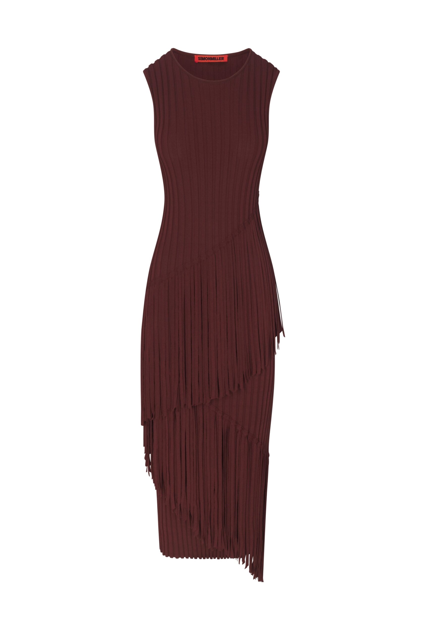 Simon Miller Spiral Knit Dress in Choco Brown Simon Miller Spiral Knit Dress in Choco Brown | Midi Dresses | Coveti