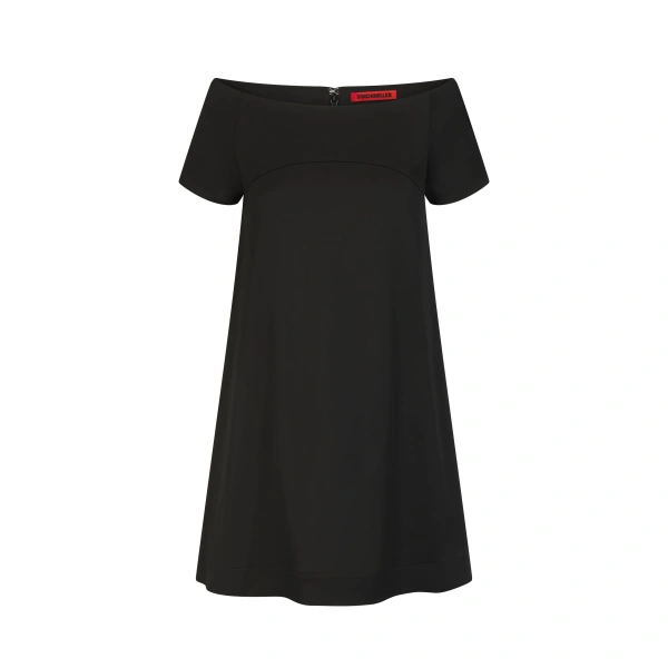 Taja Satin Mini Dress in Black